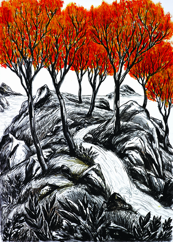 Pangaud d'un geste rapide construit dans sa peinture des espaces imaginaires puisés dans la réalité. Pangaud créé des espaces naturels qui hantent notre esprit, ceux d'une nature sauvage et protégée, un paysage riche de l'harmonie des rochers, de l'eau, du ciel et de la végétation. La rivière qui s'écoule apporte transparence et mouvement avec une note de musique. Pangaud of a quick gesture built in his painting of imaginary spaces drawn from reality. Pangaud creates natural spaces that haunt our mind, those of a wild and protected nature, a landscape rich in the harmony of rocks, water, sky and vegetation. The flowing river brings transparency and movement with a note of music.Panegírico de un gesto rápido construido en su pintura de espacios imaginarios extraídos de la realidad. Pangaud crea espacios naturales que atormentan nuestra mente, los de una naturaleza salvaje y protegida, un paisaje rico de la armonía de las rocas, el agua, el cielo y la vegetación. El río que fluye aporta transparencia y movimiento con una nota musical.