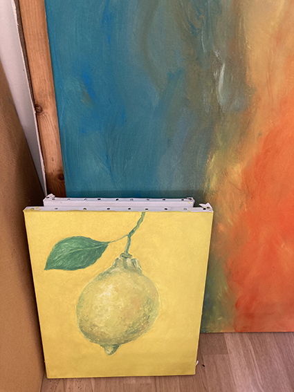 citron jaune, peinture réaliste d'après-nature de Xavier Pangaud